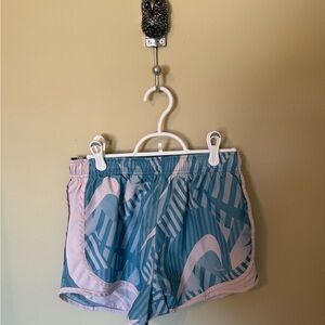 Blue and White Patterned Athletic Shorts